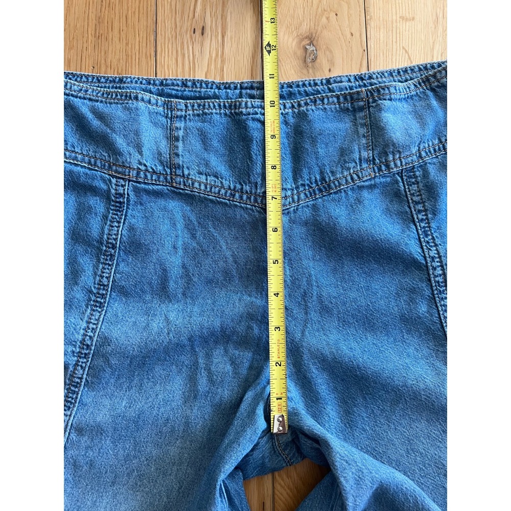 Free People Juniper Wide Leg Palazzo Denim Jeans Mid Rise Womens Size 28 - Picture 6 of 9